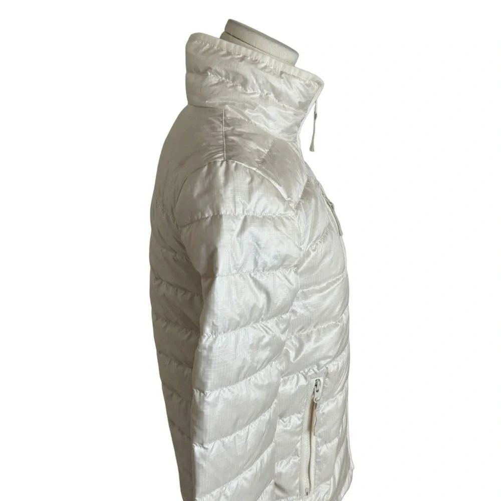 J. CREW Lightweight Down‎ Puffer Jacket Coat Snow Bunny Ivory Size XXXS Winter